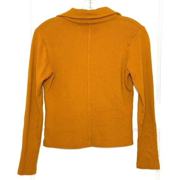 BIG BUD PRESS 70s Mustard Long Sleeve Cotton Collared Thermal Fisherman Polo XXS - Picture 10 of 13